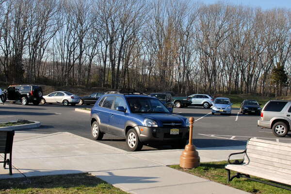 The parking lot in the northern section of the reservoir