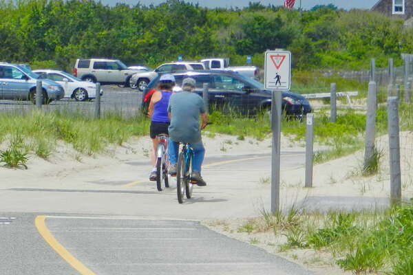 Biking the path at Sandy Hook 