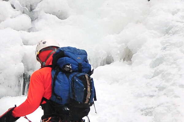 A puppy joined the climb with another group
