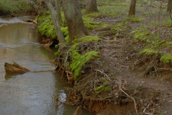 The trail is washed out in a few places.
