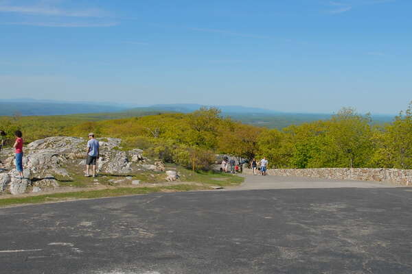 Walking from the monument to the parking lot